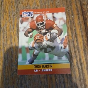 NFL Pro Set Chris Martin 1990 Chiefs Card